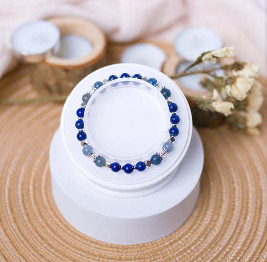 Lapis Lazuli and Blue Aventurine Bracelet - Crystal Bracelet for Spiritual Growth - To Eons