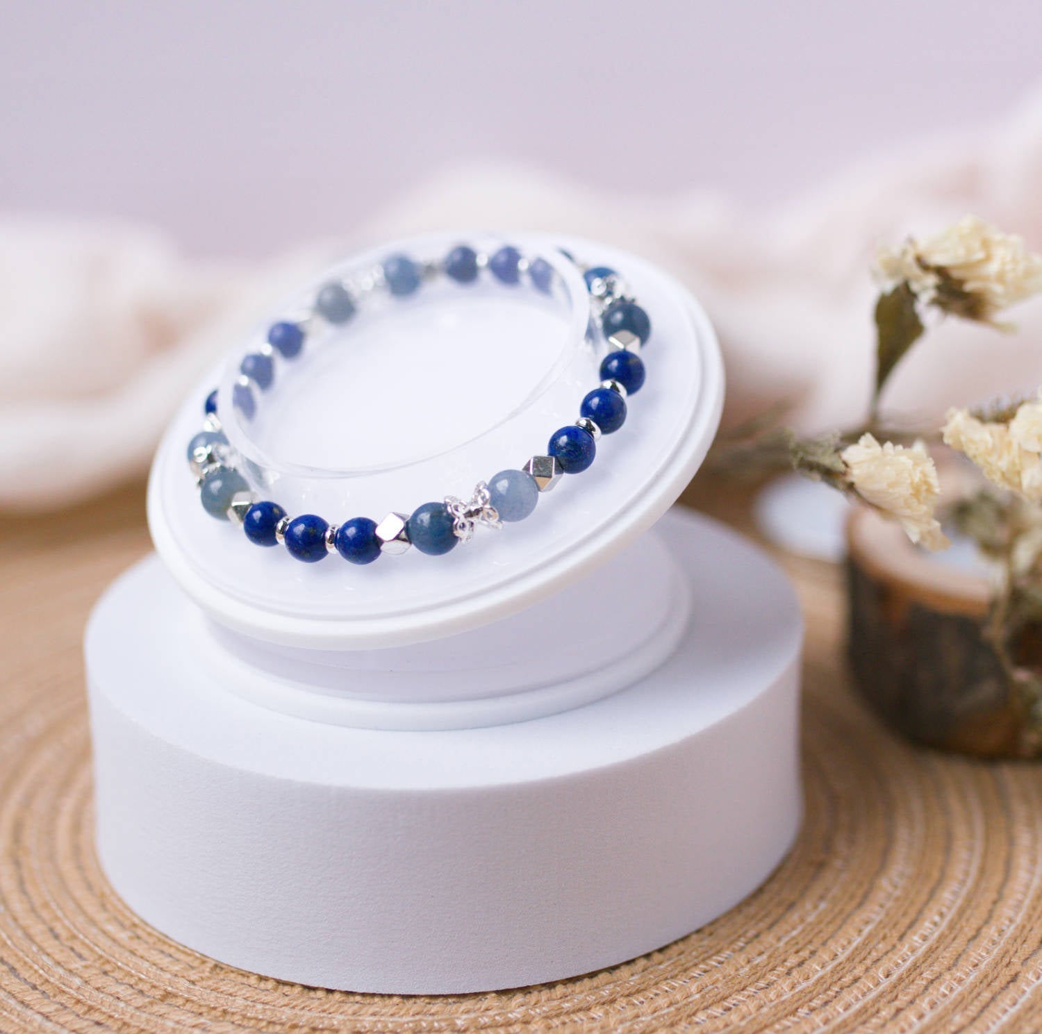 Lapis Lazuli and Blue Aventurine Bracelet - Crystal Bracelet for Spiritual Growth - To Eons