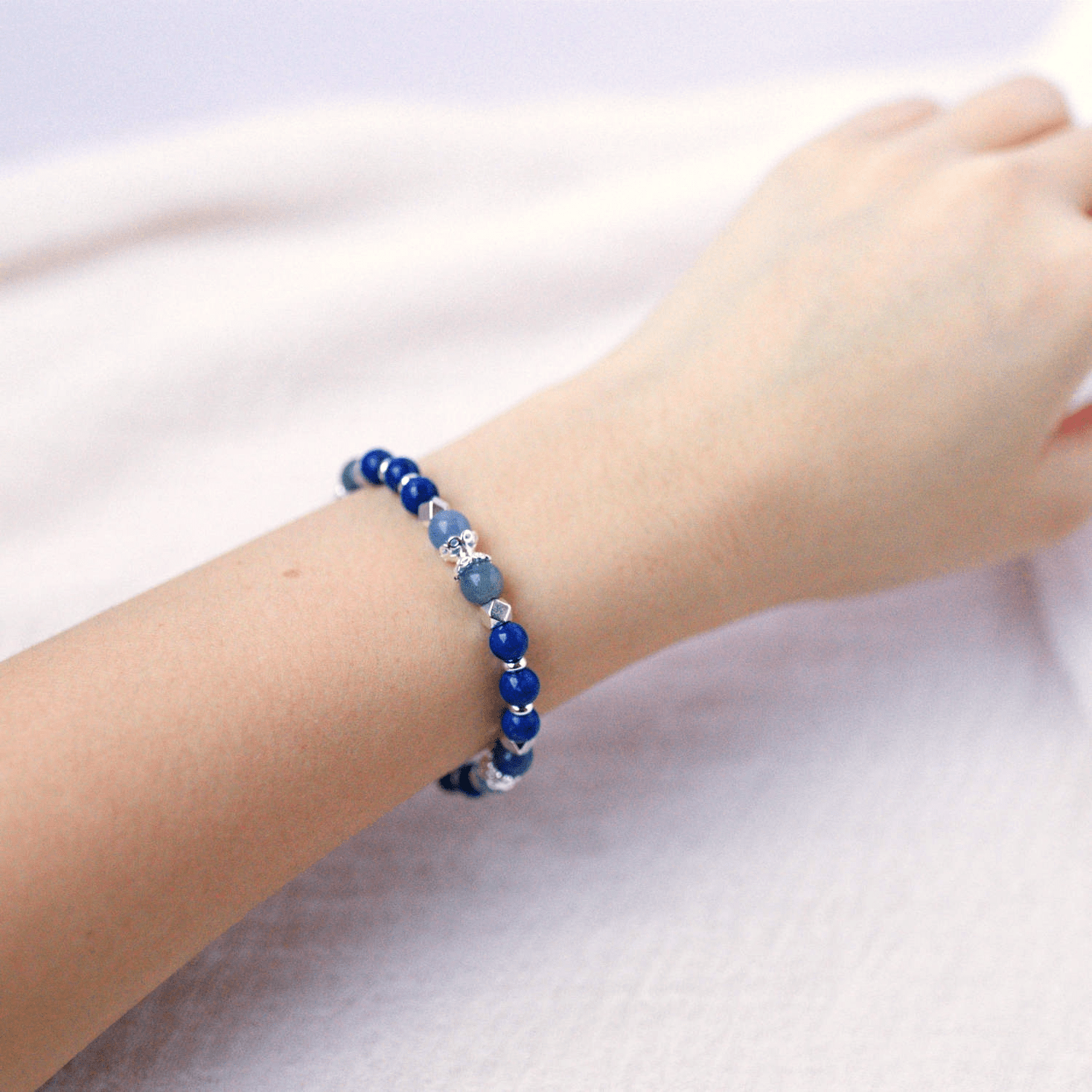 Lapis Lazuli and Blue Aventurine Bracelet - Crystal Bracelet for Spiritual Growth - To Eons