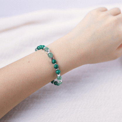 Malachite and Green Aventurine Bracelet - Crystal Bracelet for Transformative Abundance - To Eons