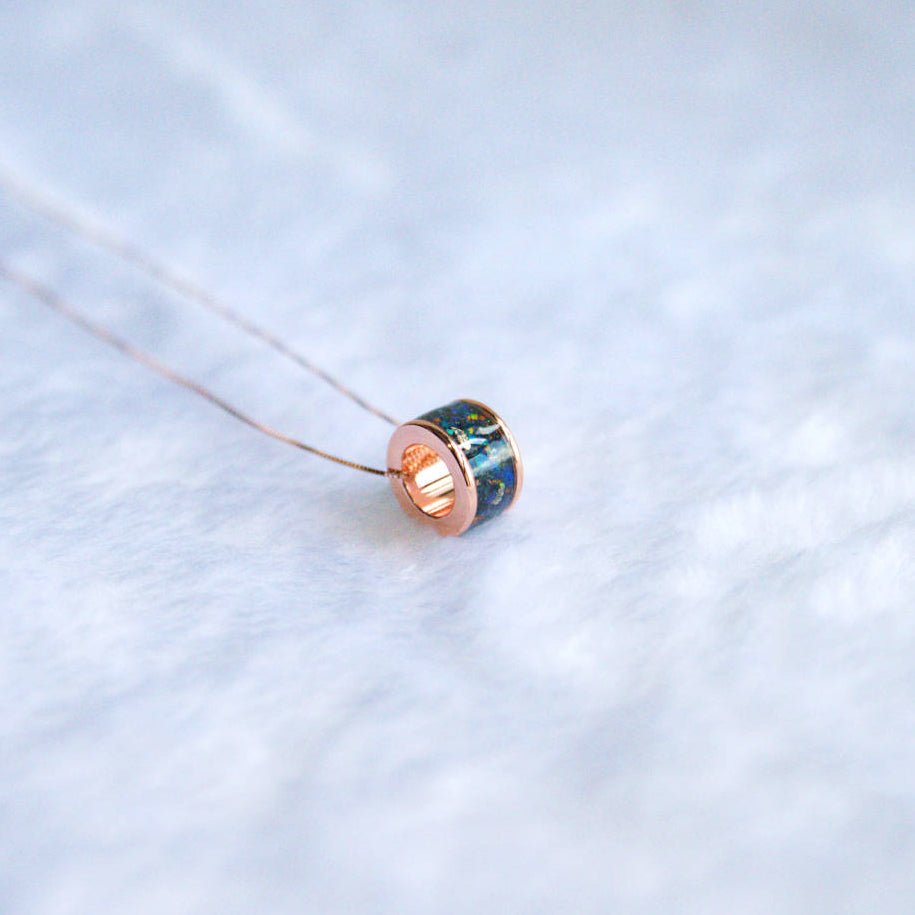 Meteorite & Opal Barrel Pendant - To Eons