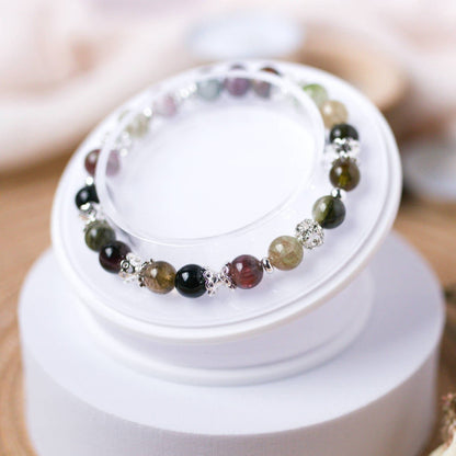 Multicolor Tourmaline Bracelet - Crystal Bracelet for Protection, Balance, and Grounding - To Eons