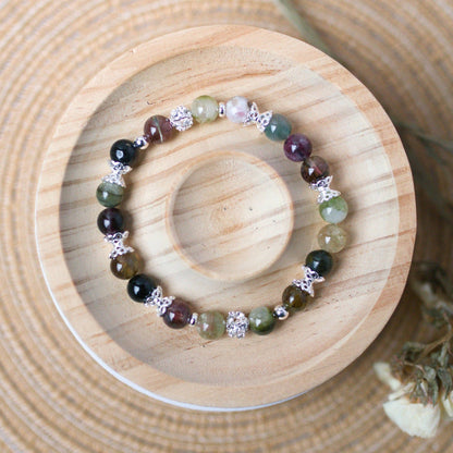 Multicolor Tourmaline Bracelet - Crystal Bracelet for Protection, Balance, and Grounding - To Eons