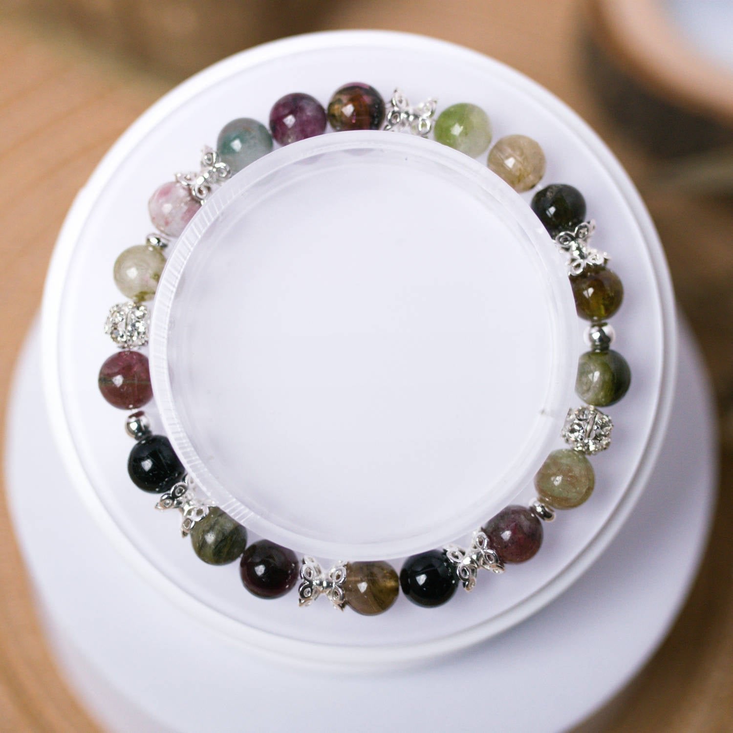Multicolor Tourmaline Bracelet - Crystal Bracelet for Protection, Balance, and Grounding - To Eons