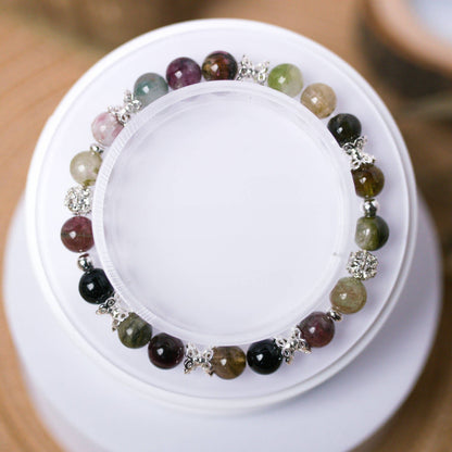 Multicolor Tourmaline Bracelet - Crystal Bracelet for Protection, Balance, and Grounding - To Eons