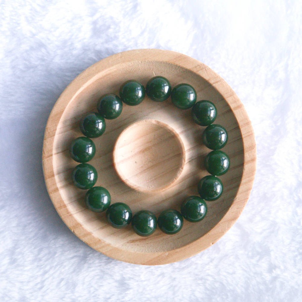 Nephrite Jade Bracelet - Crystal Bracelet for Grounding, Protection, and Strength - To Eons