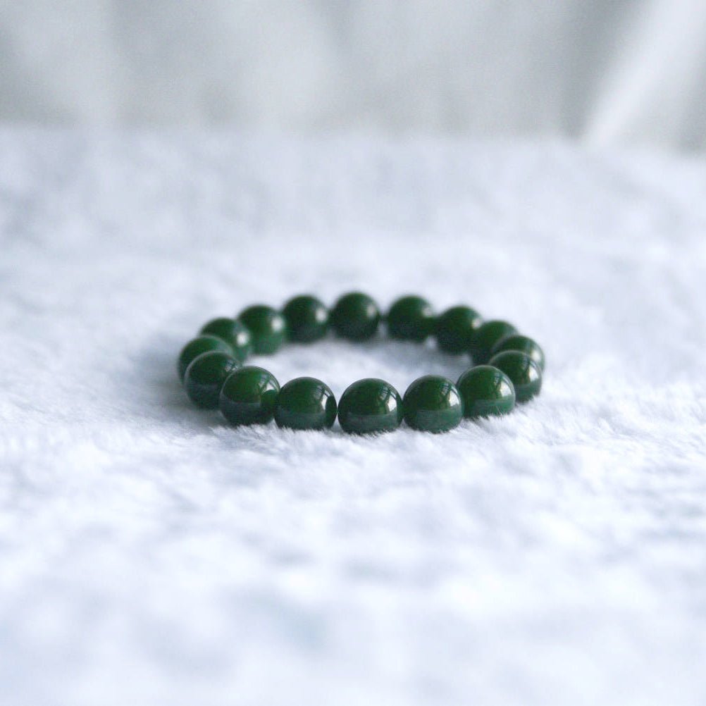 Nephrite Jade Bracelet - Crystal Bracelet for Grounding, Protection, and Strength - To Eons