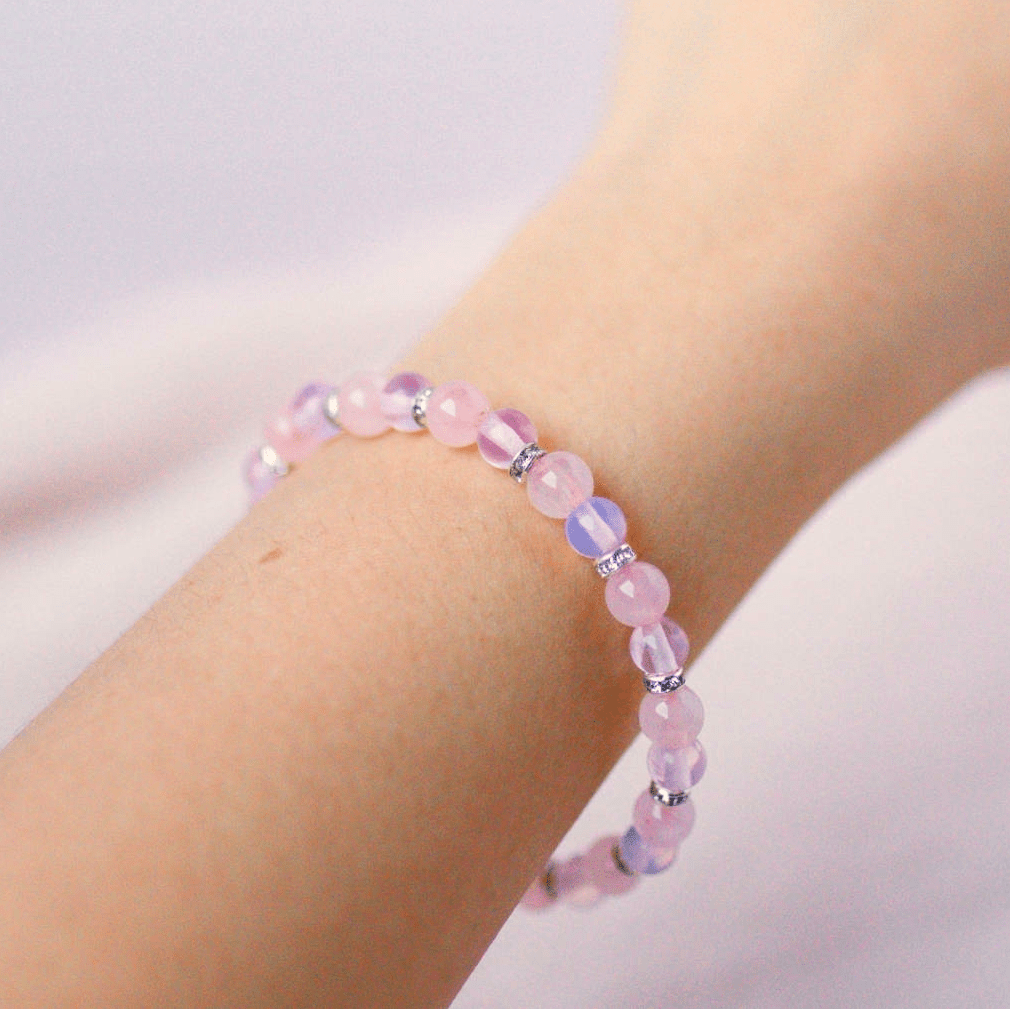 Opal and Rose Quartz Bracelet - Crystal Bracelet for emotional healing, love, and inner peace - To Eons