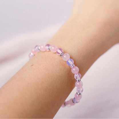 Opal and Rose Quartz Bracelet - Crystal Bracelet for emotional healing, love, and inner peace - To Eons