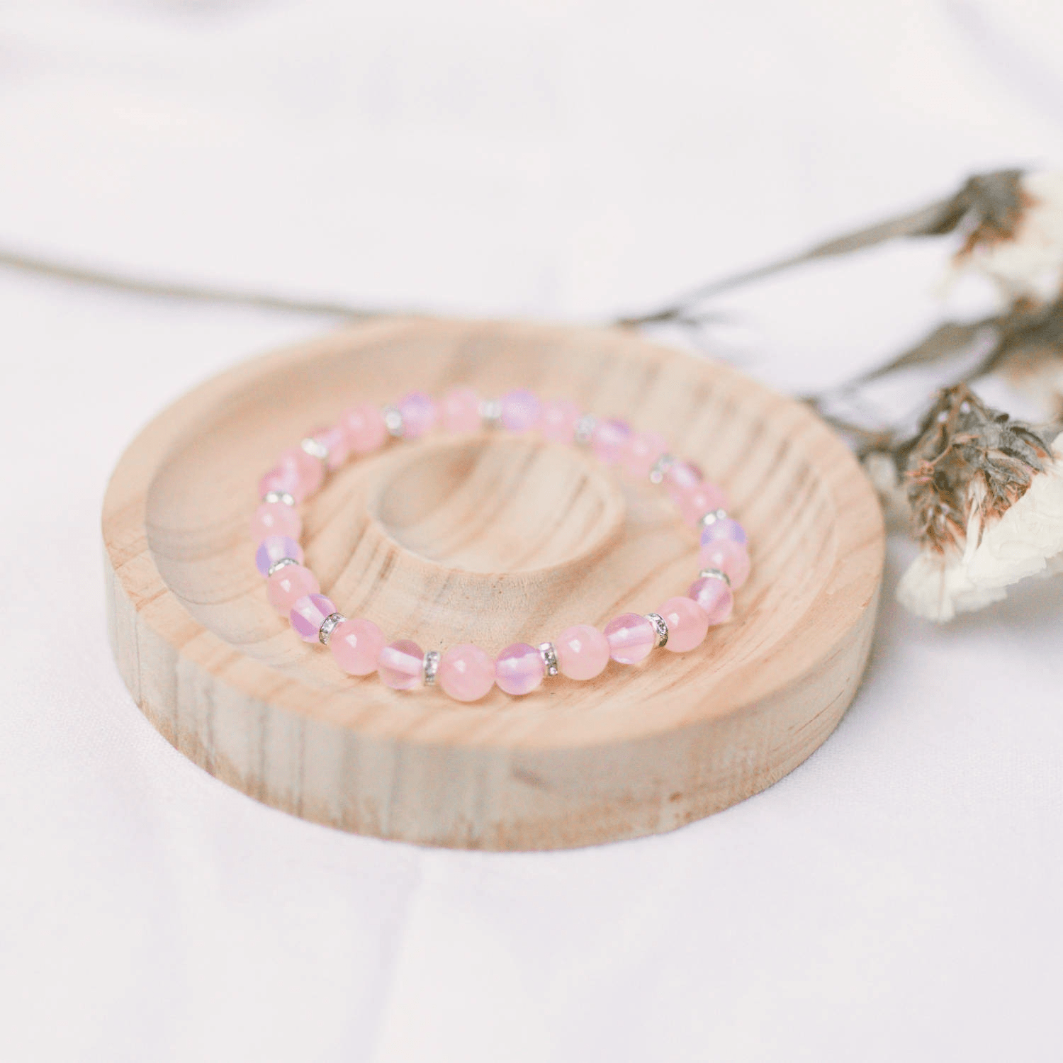 Opal and Rose Quartz Bracelet - Crystal Bracelet for emotional healing, love, and inner peace - To Eons