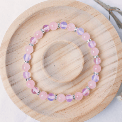 Opal and Rose Quartz Bracelet - Crystal Bracelet for emotional healing, love, and inner peace - To Eons