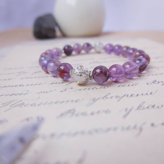 Phantom Amethyst Bracelet - Crystal Bracelet of Growth, Intuition & Transformation - To Eons