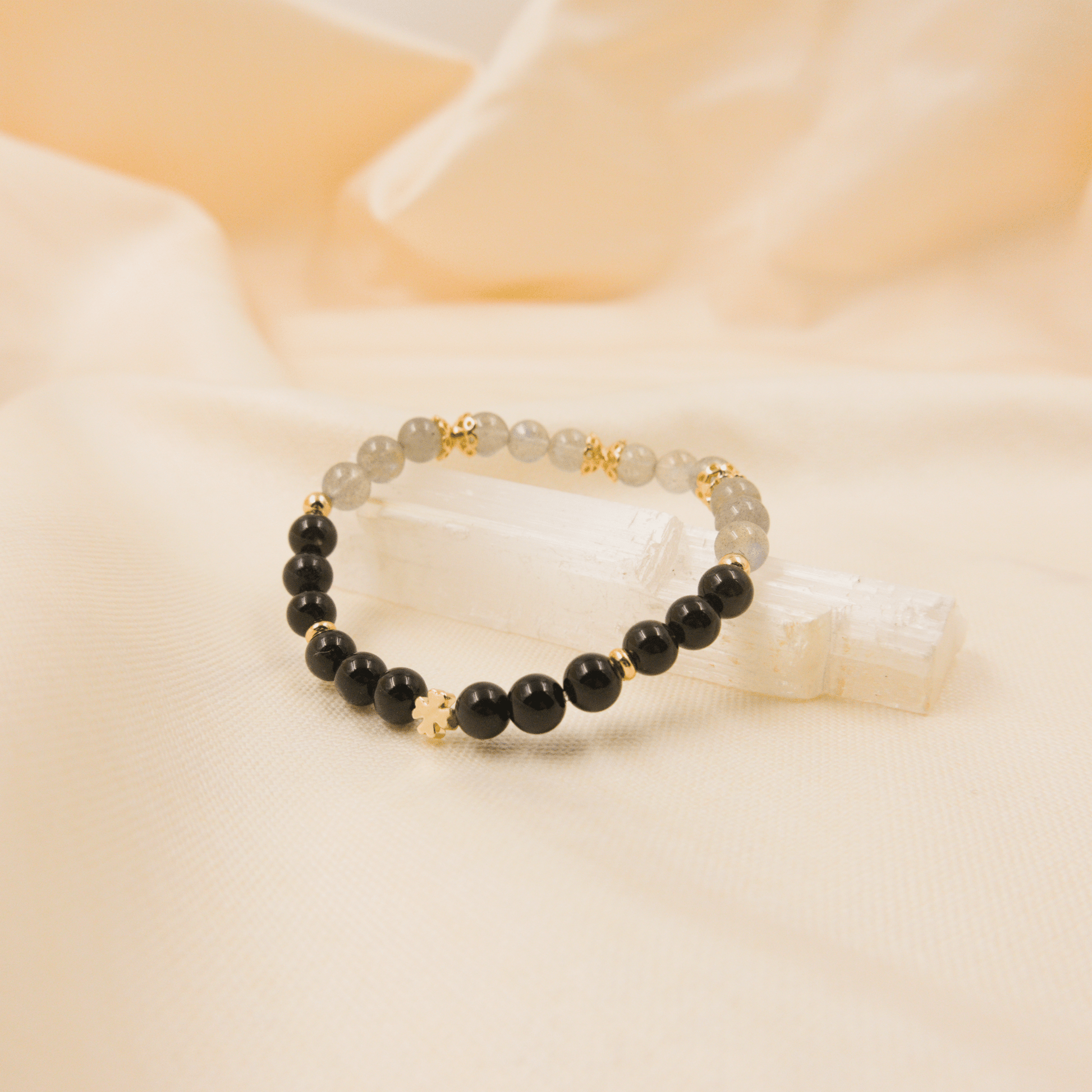 Rainbow Obsidian and Labradorite Bracelet - Crystal Bracelet of Protection and Transformation - To Eons