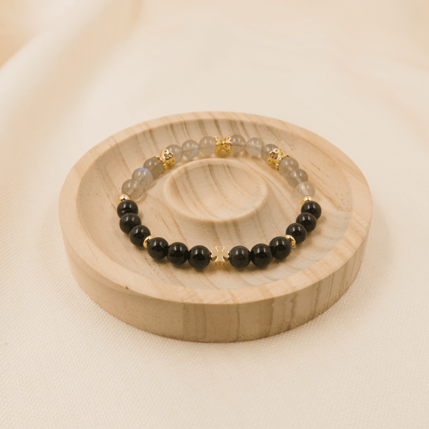 Rainbow Obsidian and Labradorite Bracelet - Crystal Bracelet of Protection and Transformation - To Eons