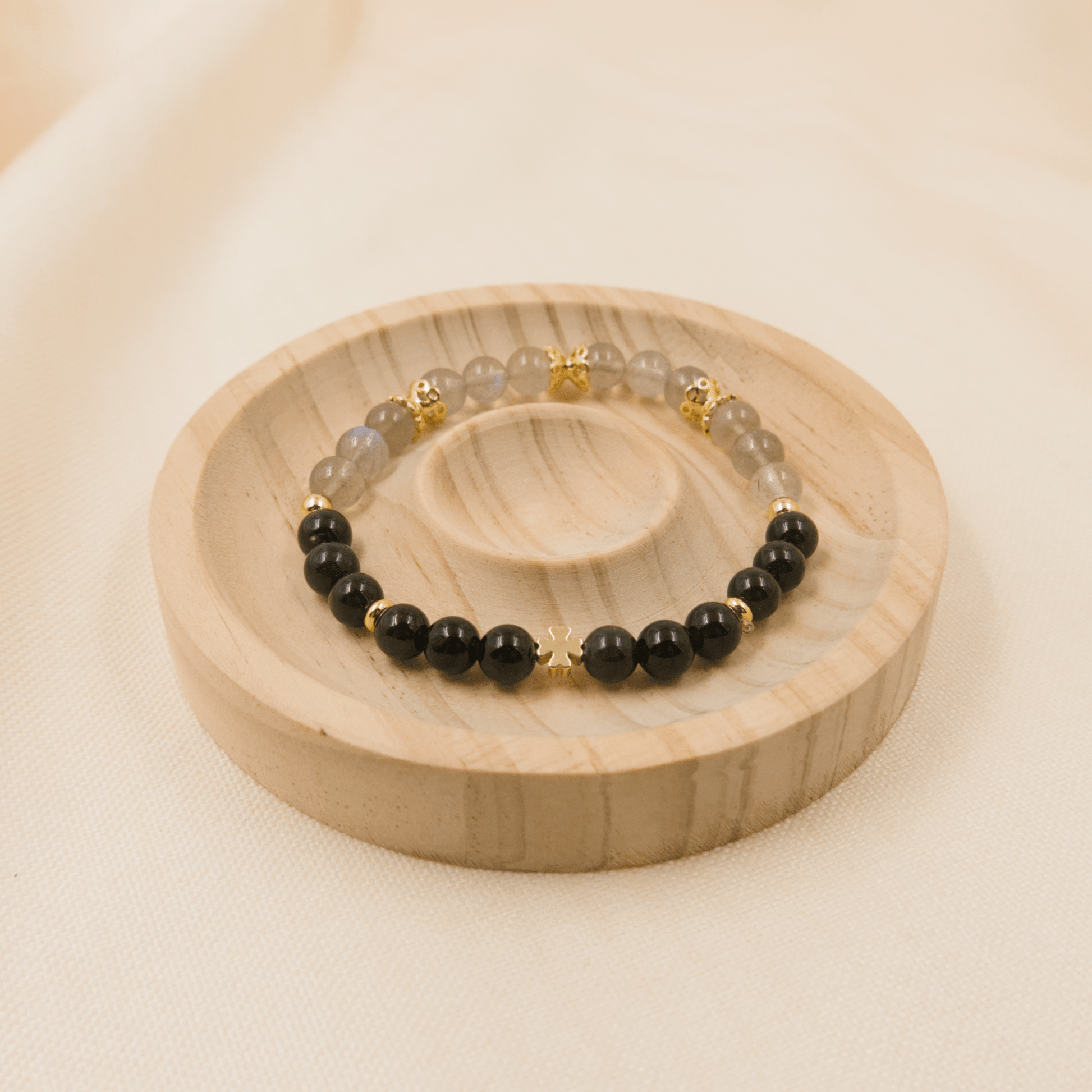 Rainbow Obsidian and Labradorite Bracelet - Crystal Bracelet of Protection and Transformation - To Eons