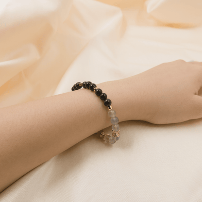 Rainbow Obsidian and Labradorite Bracelet - Crystal Bracelet of Protection and Transformation - To Eons