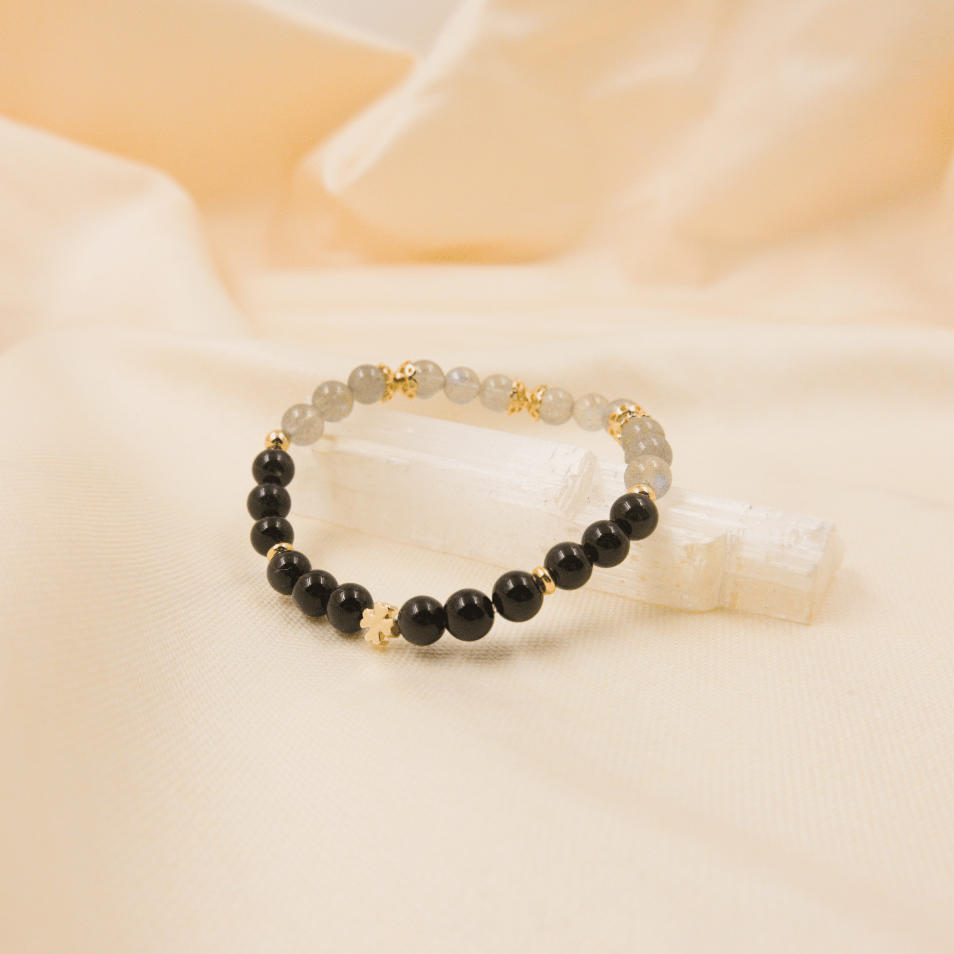 Rainbow Obsidian and Labradorite Bracelet - Crystal Bracelet of Protection and Transformation - To Eons