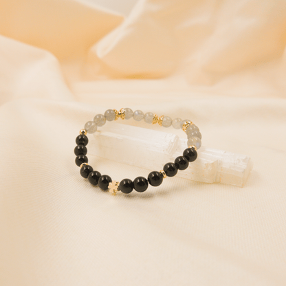 Rainbow Obsidian and Labradorite Bracelet - Crystal Bracelet of Protection and Transformation - To Eons