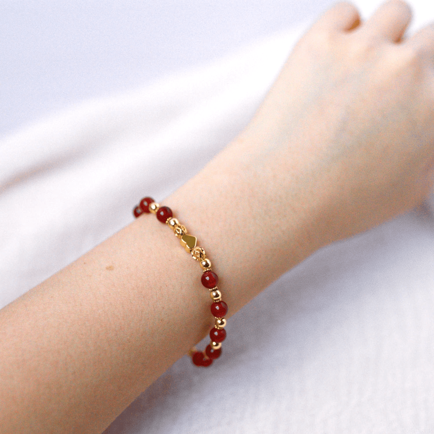 Red Agate Bracelet - Crystal Bracelet for Emotional Balance, Courage, and Determination - To Eons