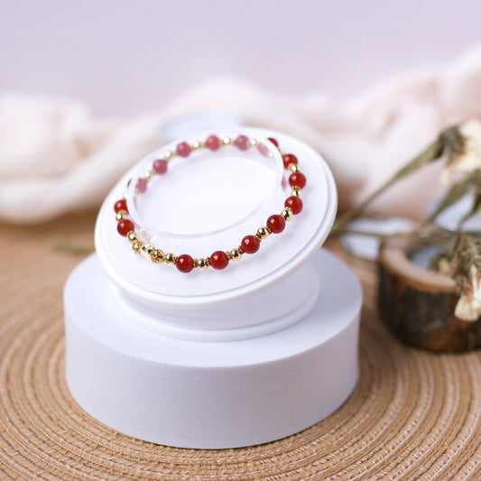 Red Agate Bracelet - Crystal Bracelet for Emotional Balance, Courage, and Determination - To Eons