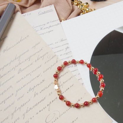 Red Agate Bracelet - Crystal Bracelet for Emotional Balance, Courage, and Determination - To Eons