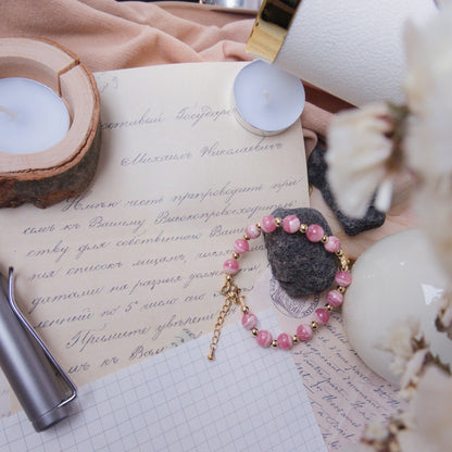 Rhodochrosite Bracelet – Crystal bracelet of Love, Compassion and Emotional Healing - To Eons