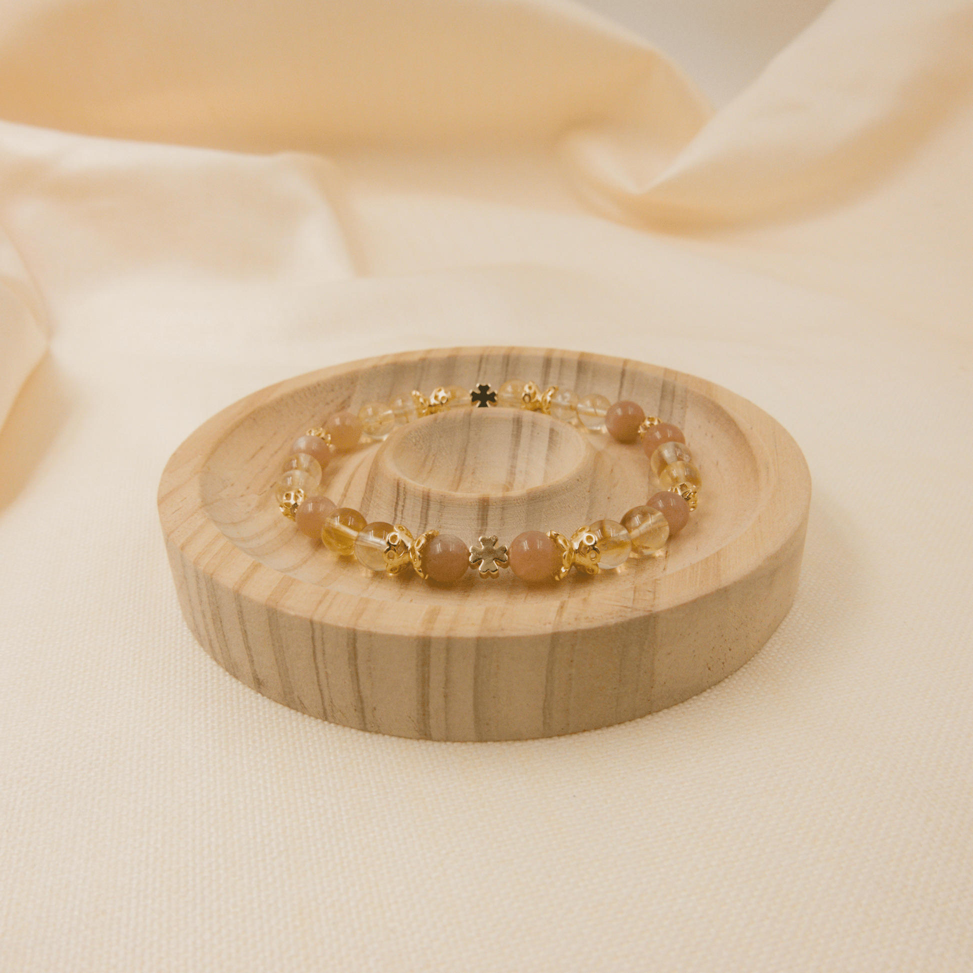 Sunstone and Citrine Bracelet - Crystal Bracelet of Joy, Wealth, and Abundance - To Eons