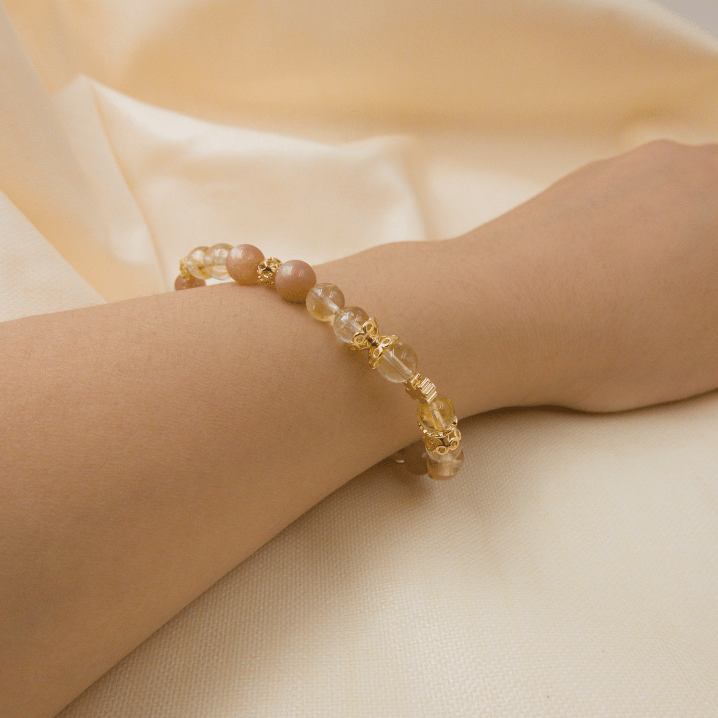 Sunstone and Citrine Bracelet - Crystal Bracelet of Joy, Wealth, and Abundance - To Eons