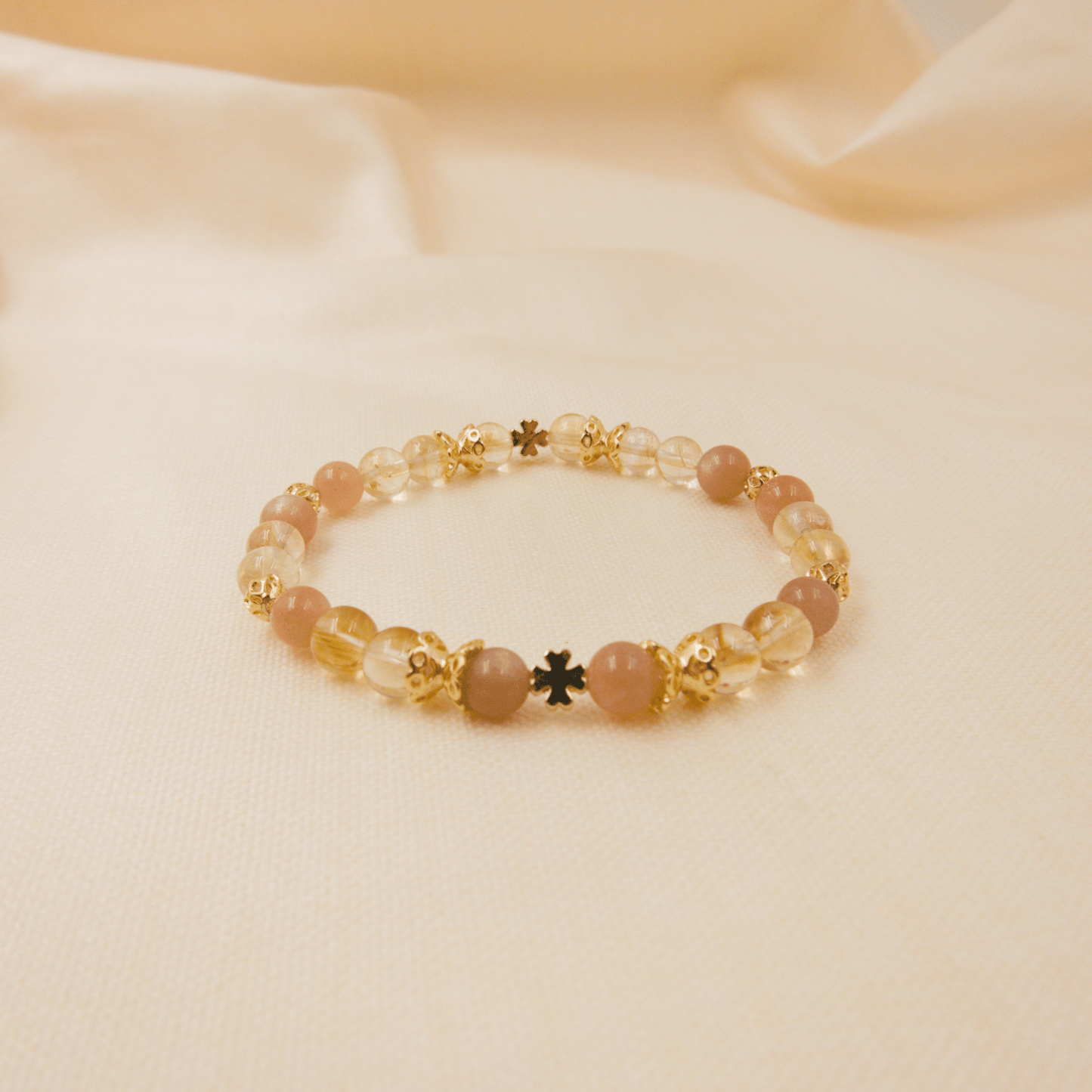 Sunstone and Citrine Bracelet - Crystal Bracelet of Joy, Wealth, and Abundance - To Eons