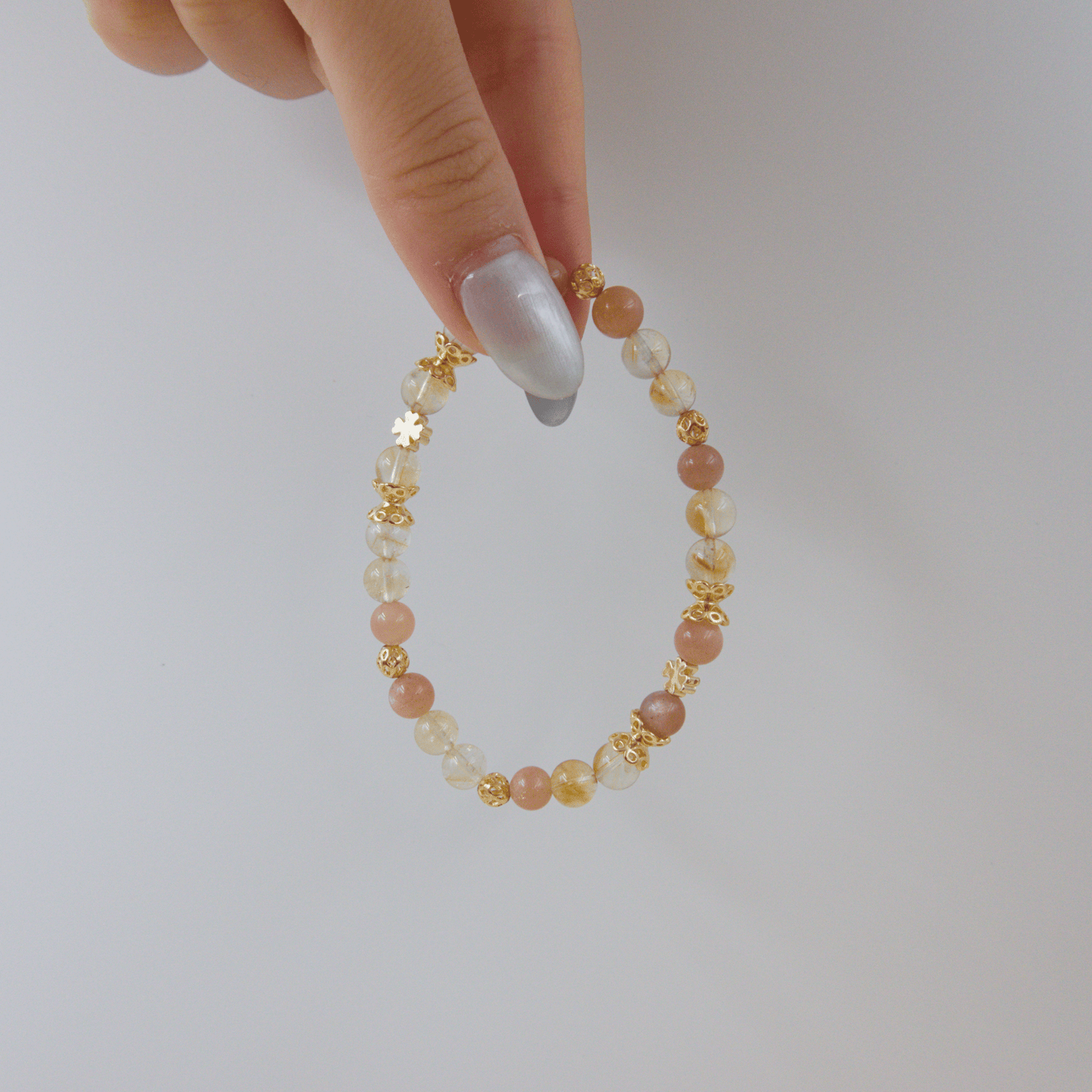 Sunstone and Citrine Bracelet - Crystal Bracelet of Joy, Wealth, and Abundance - To Eons