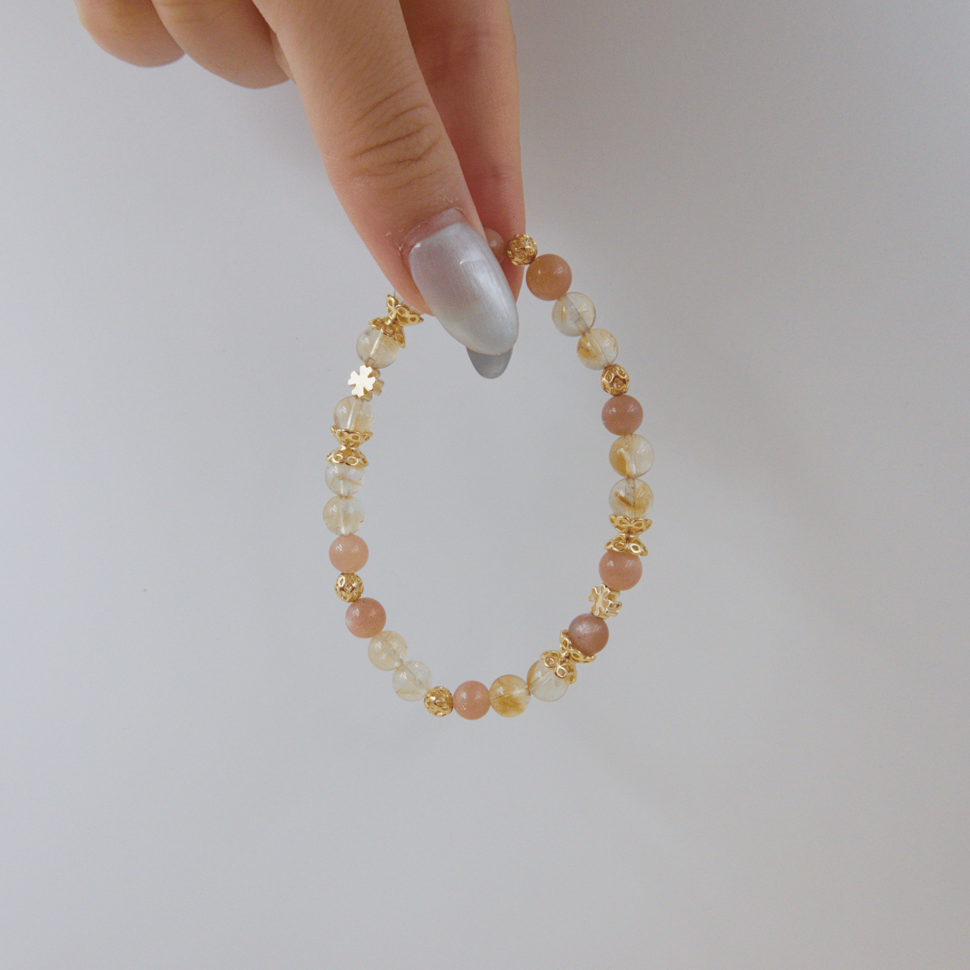 Sunstone and Citrine Bracelet - Crystal Bracelet of Joy, Wealth, and Abundance - To Eons