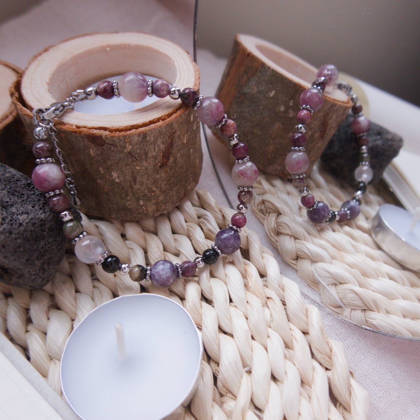 Unicorn Tourmaline Bracelet - Crystal Bracelet for Inner Strength, Clarity and Spiritual Growth - To Eons